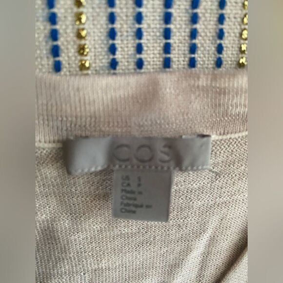 COS Sweater Dress Womens Size Small Beige Wool Silk  Pullover Buttons - Picture 6 of 14